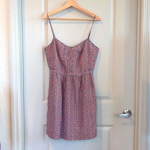 J. Crew spaghetti strap dress size 12 women's, bright coral pattern
